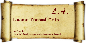 Lauber Annamária névjegykártya